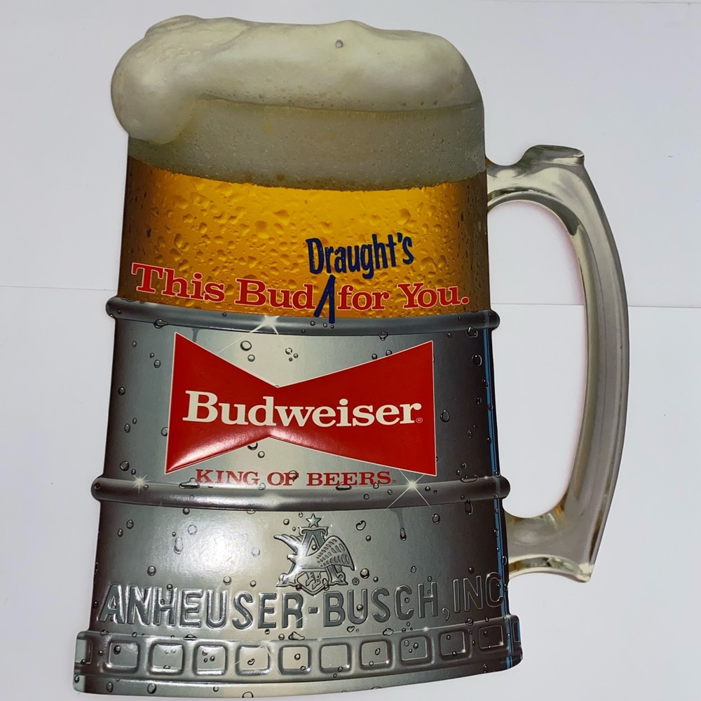 Vintage Budweiser Beer Cardboard Sign 70s 80s ?
